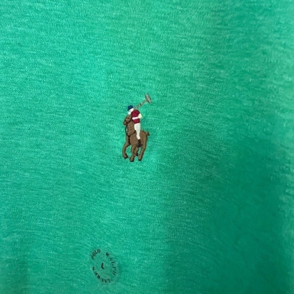 Polo Ralph Lauren Men's Green Custom Slim Fit Polo Shirt Iconic Pony Logo Size L - Picture 3 of 7
